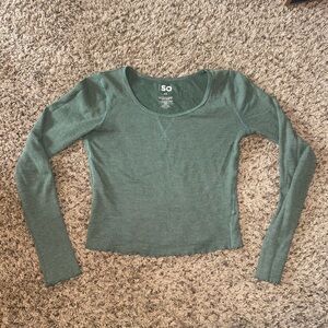 SO Women's Green Long Sleeve Knit Top